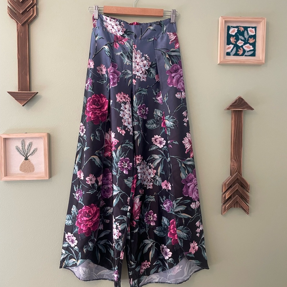 Floral high slit pant